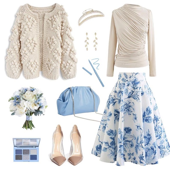 Chicwish Womens soft heart shaped balls Thick open Cardigan Sweater ivory cream - Picture 7 of 16